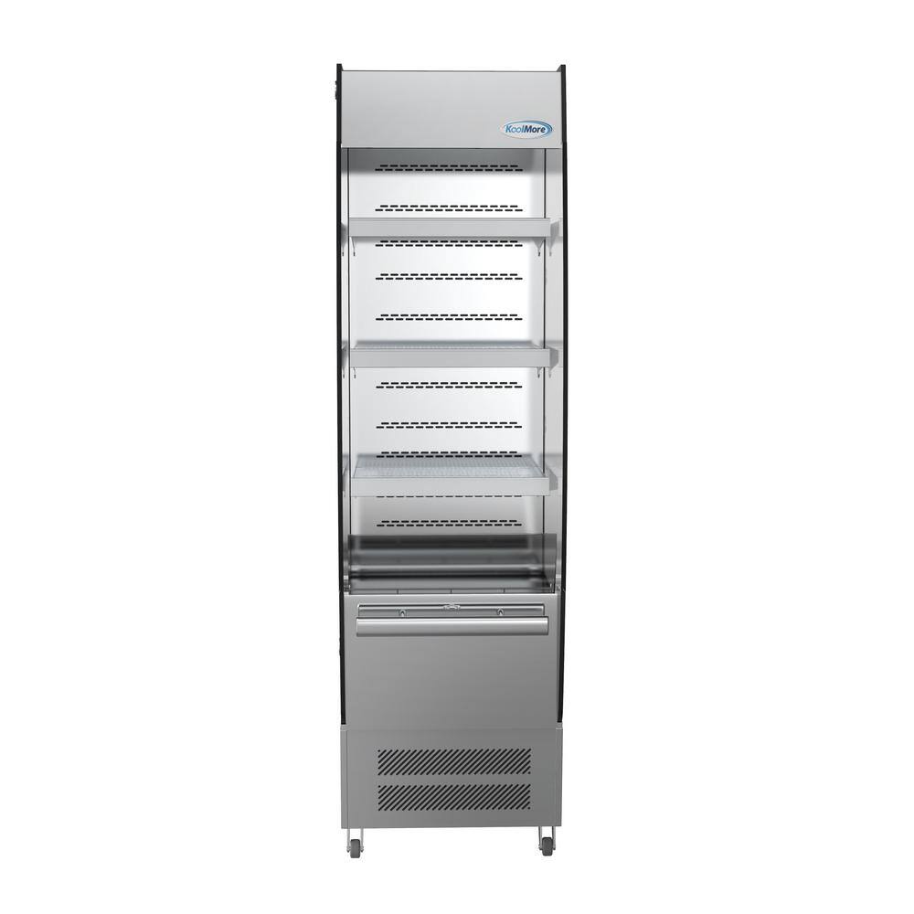 Koolmore 7.7 cu. ft. Commercial Refrigerator Open Air Display Merchandiser with Night Curtain in Stainless Steel KF26-7B