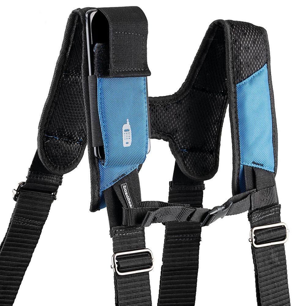 BUCKET BOSS 3-Bag Framer's Suspension Rig Work Tool Belt with Suspenders in Royal Blue 55185-RB