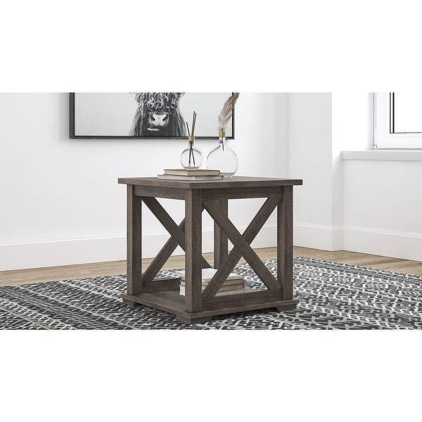 Arlenbry Square End Table， Gray