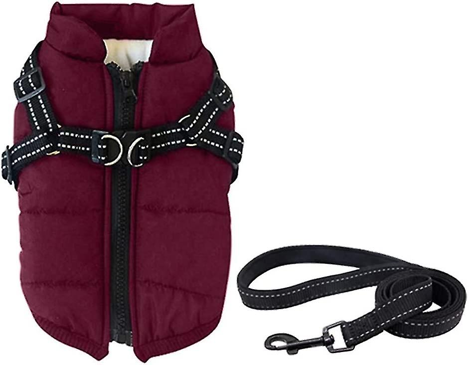 Dog Harness Coat Winter Warm Dog Coat Thick Padded Comfor Heilwiytable Cotton Winter Dog Gift