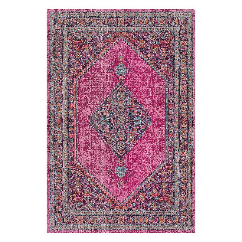 nuLOOM Dortha Vintage Framed Medallion Rug