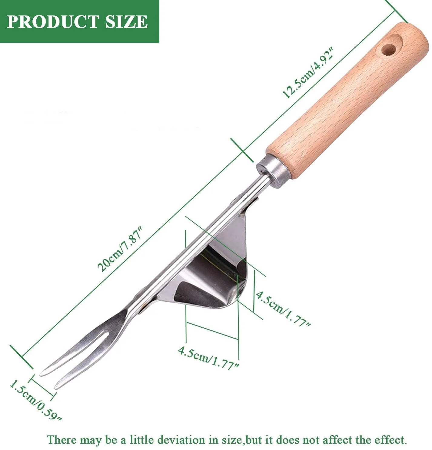 Wooden Stainless Steel Weeding Tool Hand Weeder Manual Weed Remover Puller Home Garden Tool