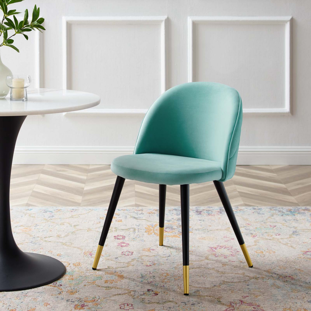 Modway Cordial Performance Velvet dining chairs Set of 2   Midcentury   Dining Chairs   by Beyond Design  ampMore  Houzz