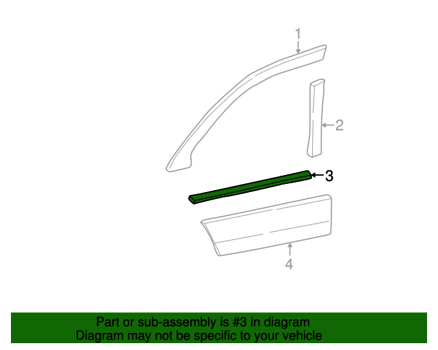 Genuine OE Ford Belt Weather-Strip - YW1Z-5421452-AB