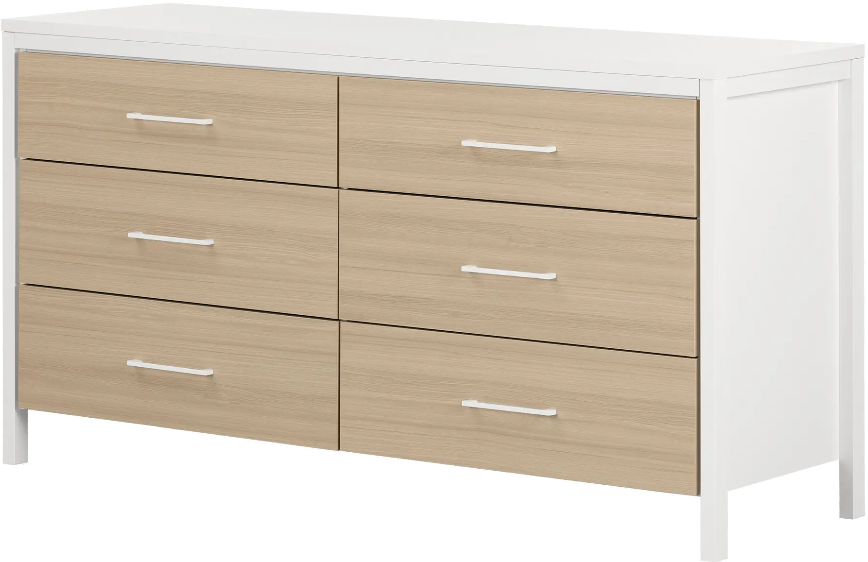 Contemporary Soft Elm and White Dresser - South Shore