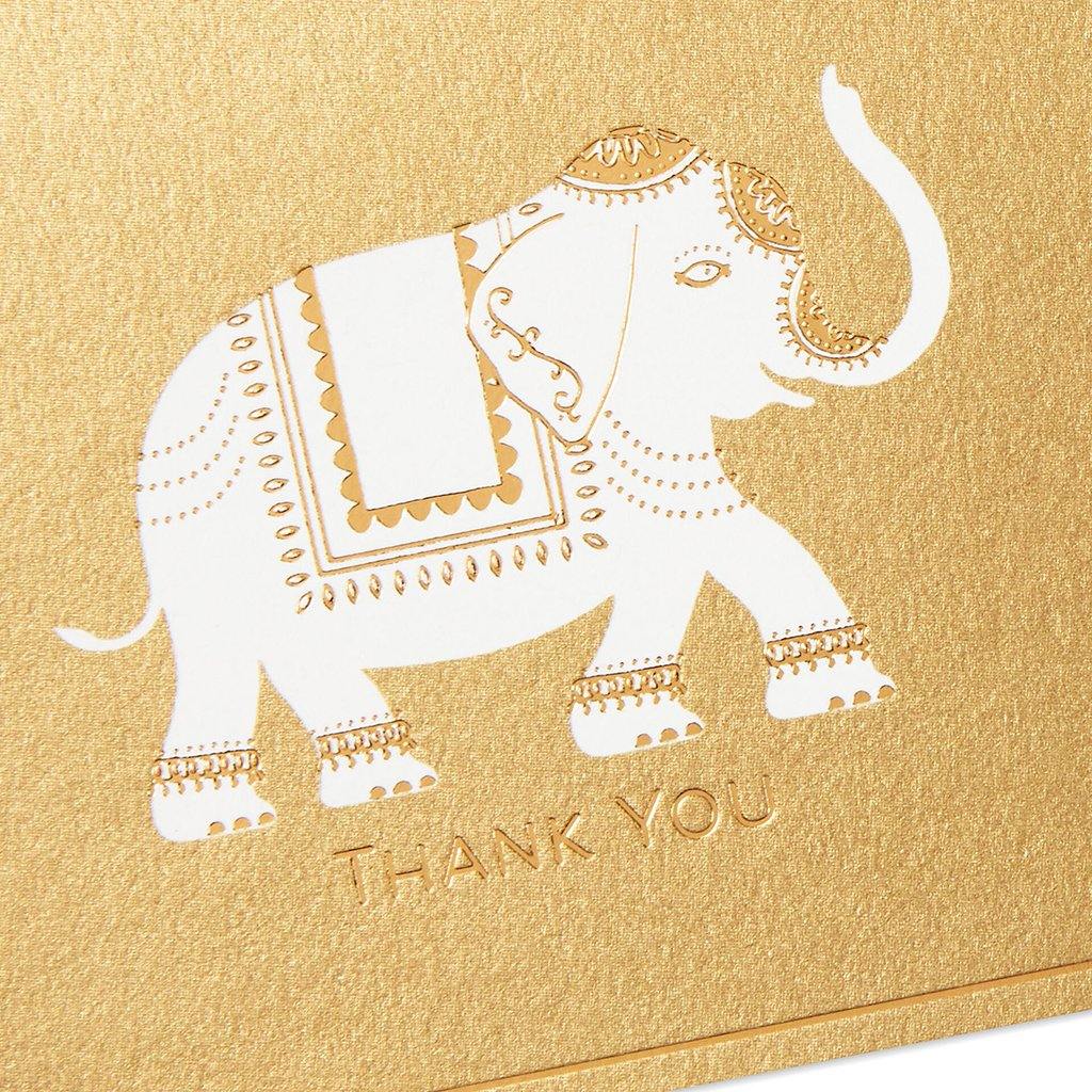 Hallmark  Embellished Elephant Blank Thank-You Notes, Box of 10