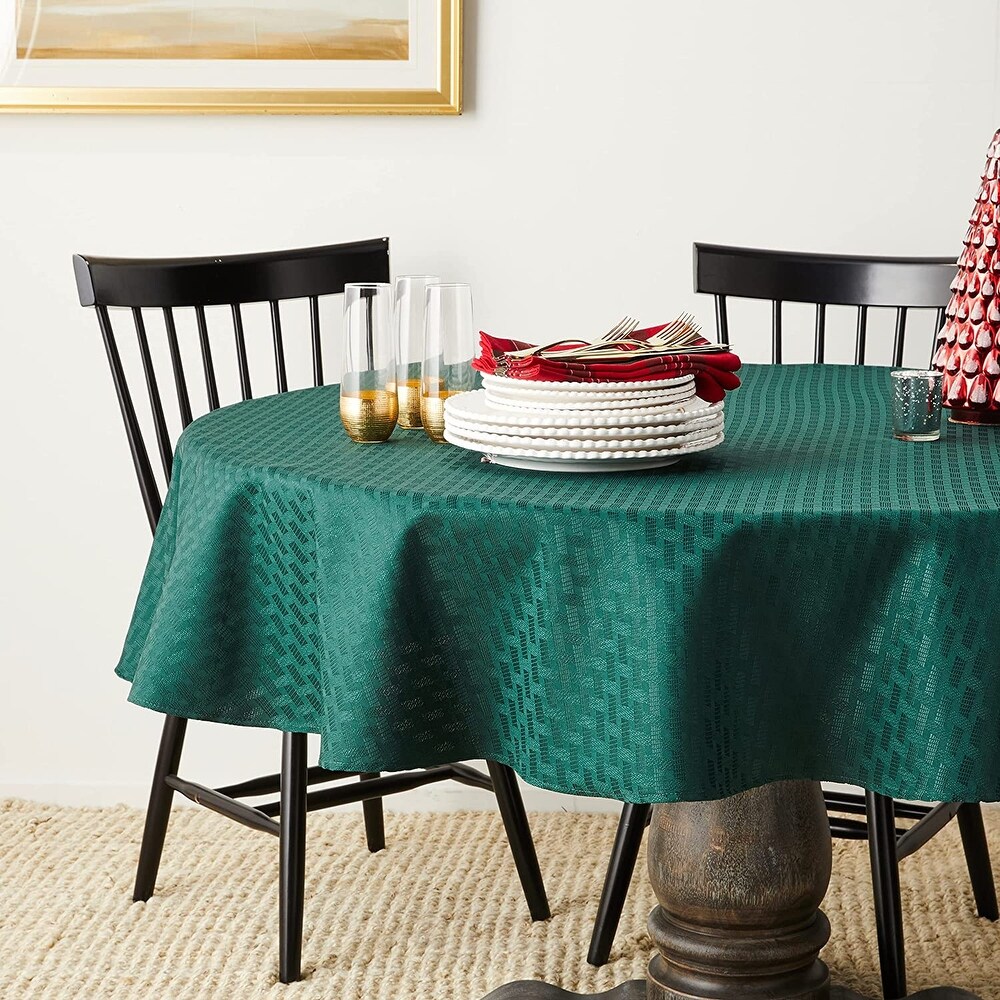 Violet Linen Christmas Novelties Ribbed Striped Pattern Tablecloths