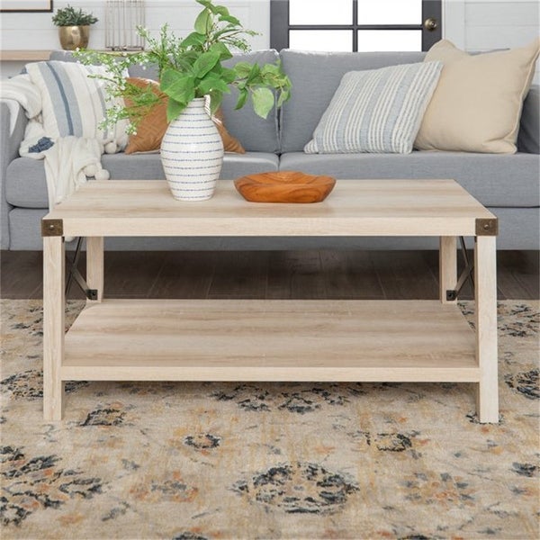 Coffee Table Metal Base X Grey Wash Coffee Table