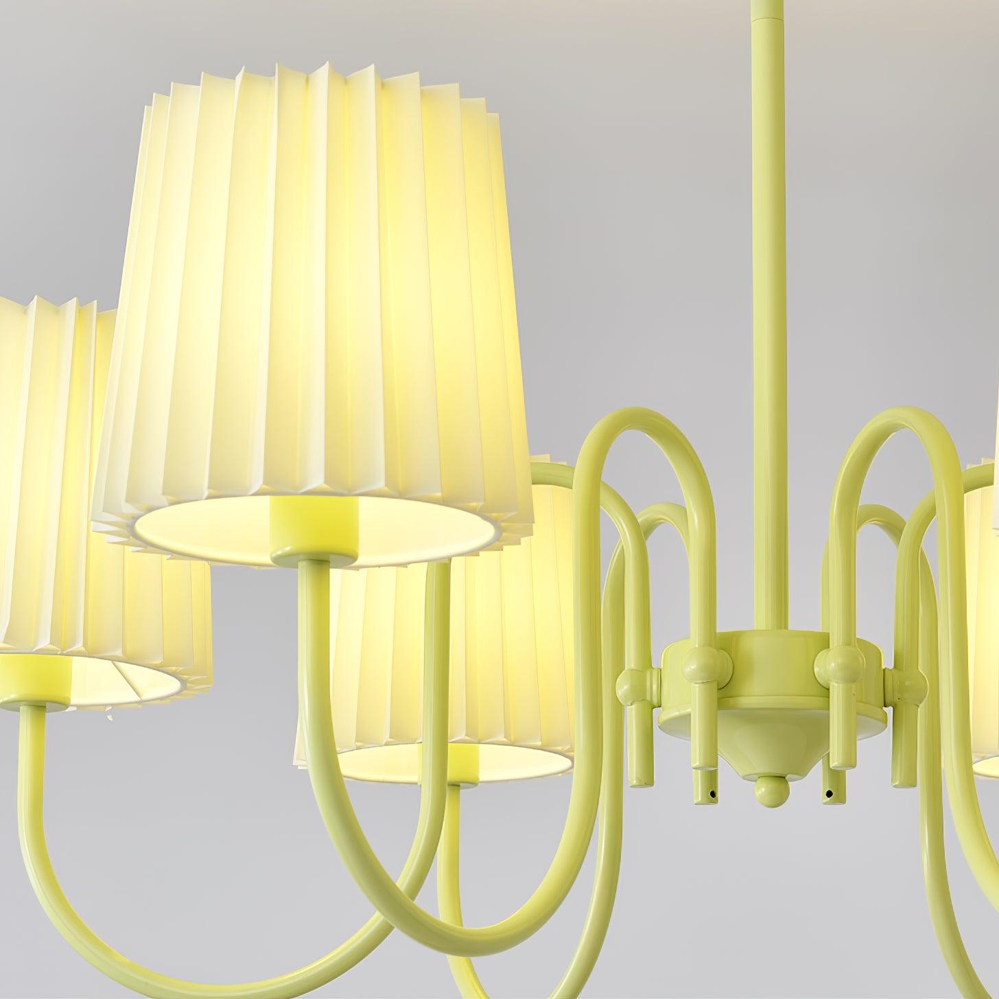 Pleated Fabric Matcha Chandelier