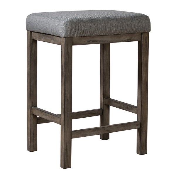 Hayden Way Gray Wash Upholstered Console Stool