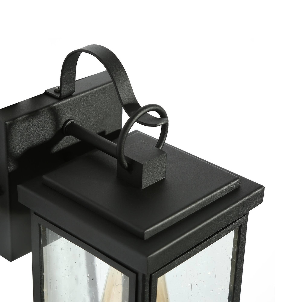 Bern Mid Century Modern Black 1 Light Outdoor Lantern Wall Sconce   L 5.1\