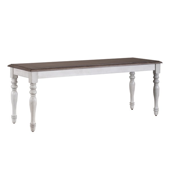 Ocean Isle Antique White Weathered Pine Bench