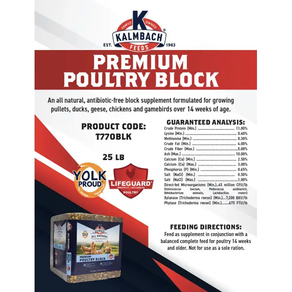 Kalmbach Feeds 25 lb All Natural Poultry Block