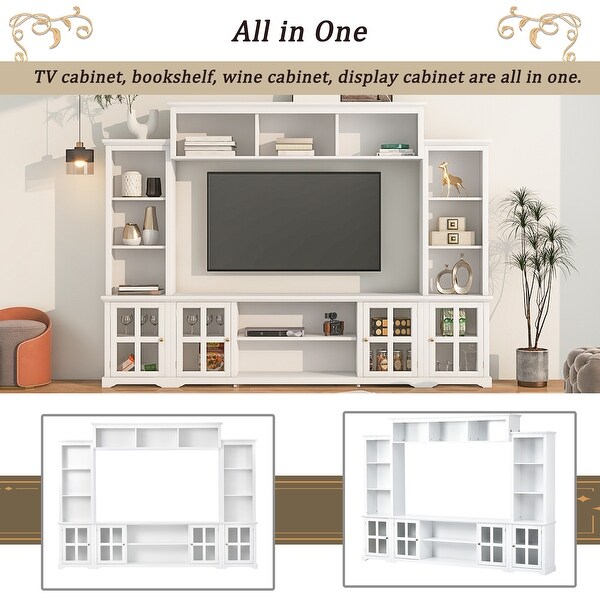 Minimalist Entertainment Wall Unit with Bridge for TV Up to 65 Inches