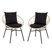 Flash Furniture Devon Indoor / Outdoor Modern Papasan Patio Chair 2-piece Set