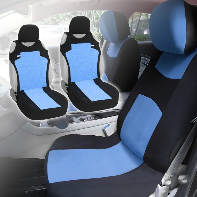 Unique Bargains Universal Cloth Fabric Seat Protector Pad Front Car Seat Cover Kit Blue