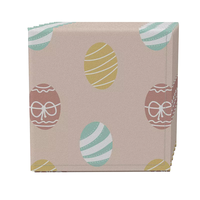 Napkin Set of 4， 100% Cotton， 20x20， Pastel Pink Easter Eggs