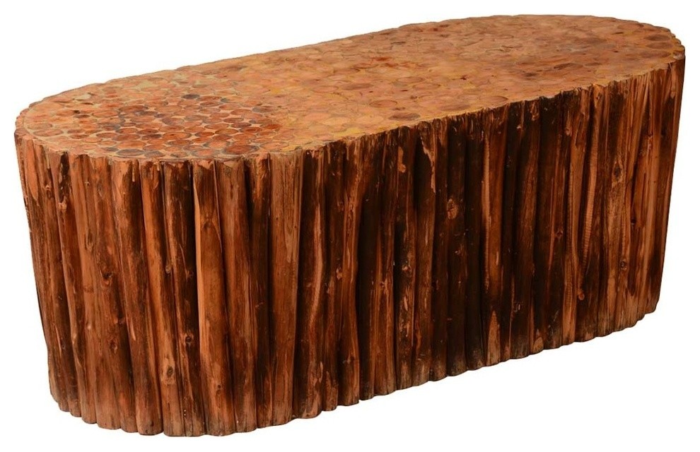 Log Cabin Hardwood Rustic Honeycomb Coffee Table   Rustic   Coffee Tables   by Sierra Living Concepts Inc  Houzz