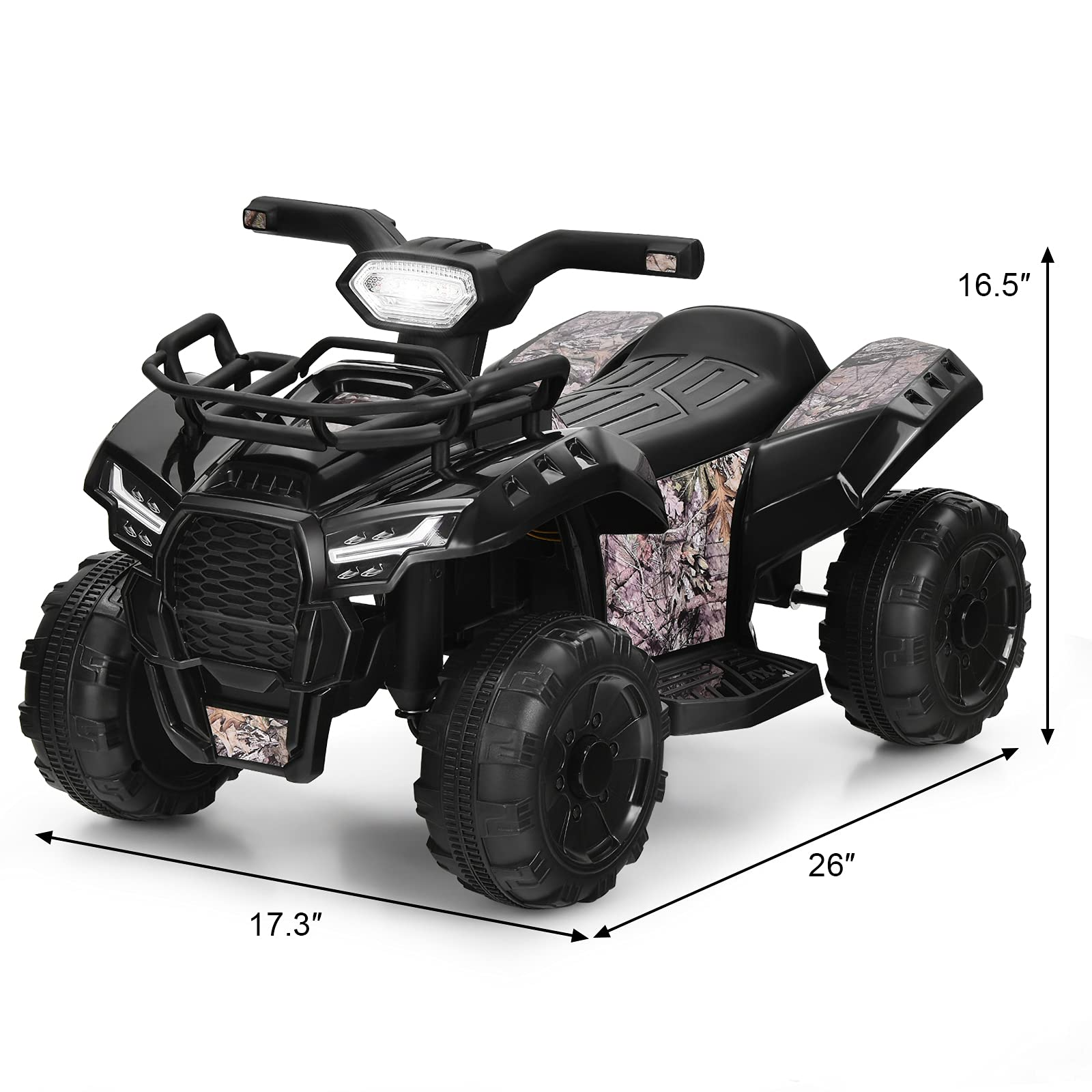 Costzon Kids ATV, 6V Battery Powered Electric Vehicle w/ LED Light