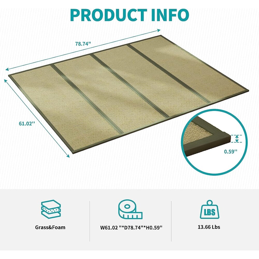 Mixoy Grass Futon Mattress Folding Floor Bed suitable for Chinese Style Cozy Tatami Grass Mat