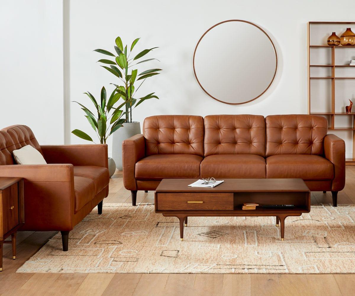 Arturo Leather Loveseat