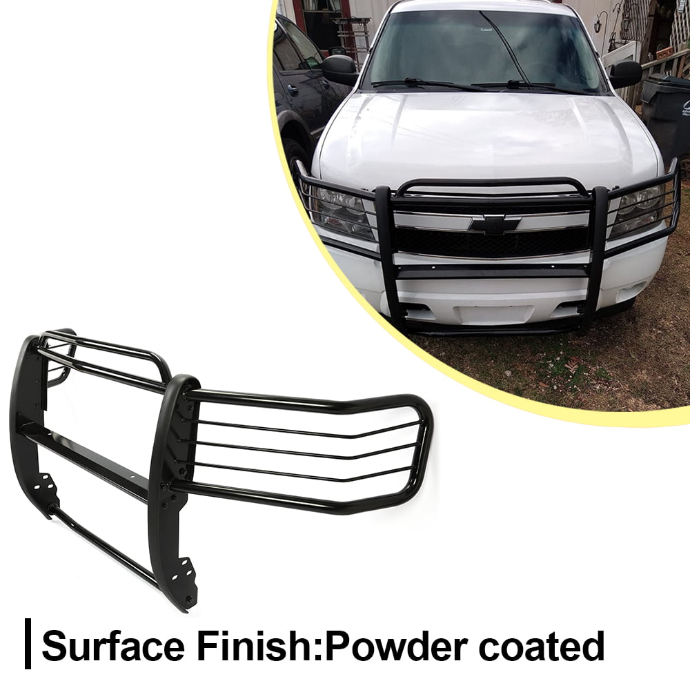 ECOTRIC Front  Steel Bumper HeadLight Grille  Brush Guard  Protection For 2007-2014 Chevrolet Suburban Tahoe Avalanche 1500 (Will NOT fit Silverados) 08 09 10 11 12 13