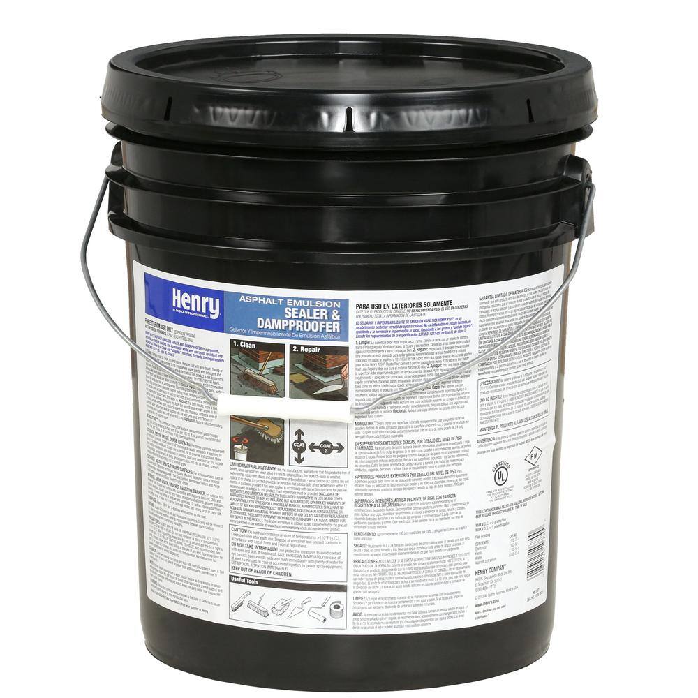 Henry 107 Asphalt Emulsion Sealer and Damp proofer Roof Coating 4.75 gal. HE107571