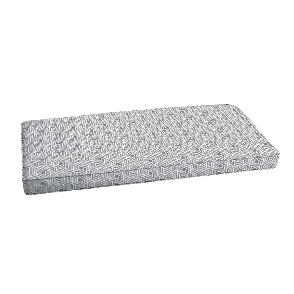 Humble and Haute Humble + Haute Grey and White Geometric Corded Indoor/ Outdoor Cushion 60 in w x 19 in d