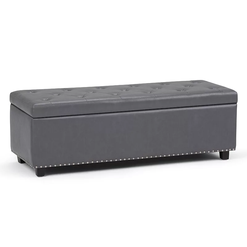 Simpli Home Kingsley Transitional Storage Ottoman