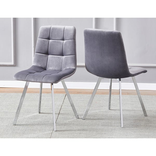 Best Master Furniture Penelope Velvet Upholstered Side Chairs - Silver (Set of 4)