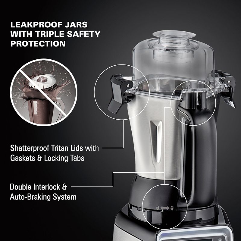 Hamilton Beach Professional Juicer Mixer Grinder with 3 Stainless Steel Jars