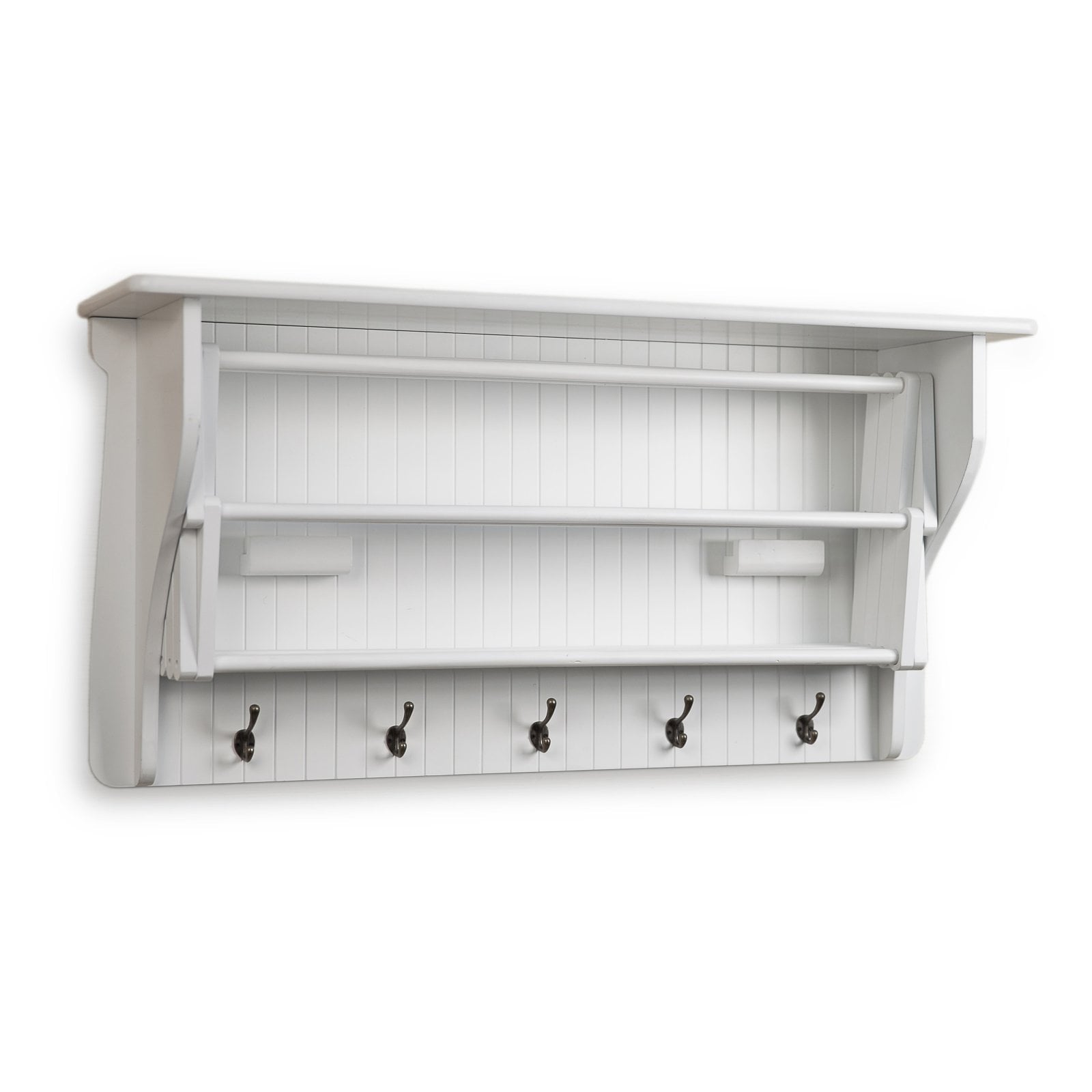 Danya B Accordion Metal and Wooden Drying Rack, White