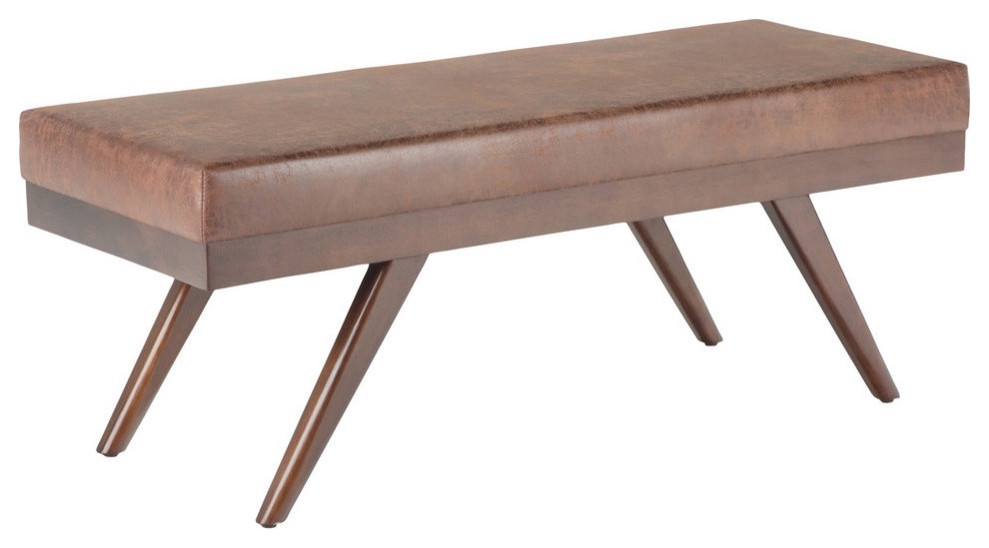 Chanelle 48 quotMid Century Modern Ottoman Bench   Midcentury   Footstools And Ottomans   by Homesquare  Houzz