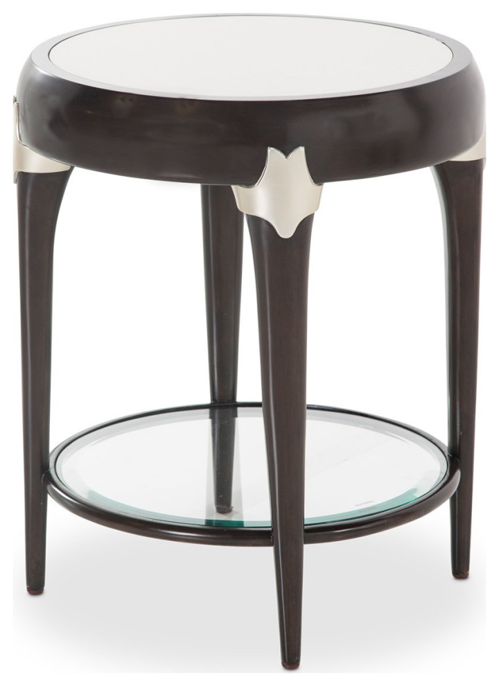 Aico Amini Paris Chic Round Accent Table in Espresso   Midcentury   Side Tables And End Tables   by AMOC  Houzz