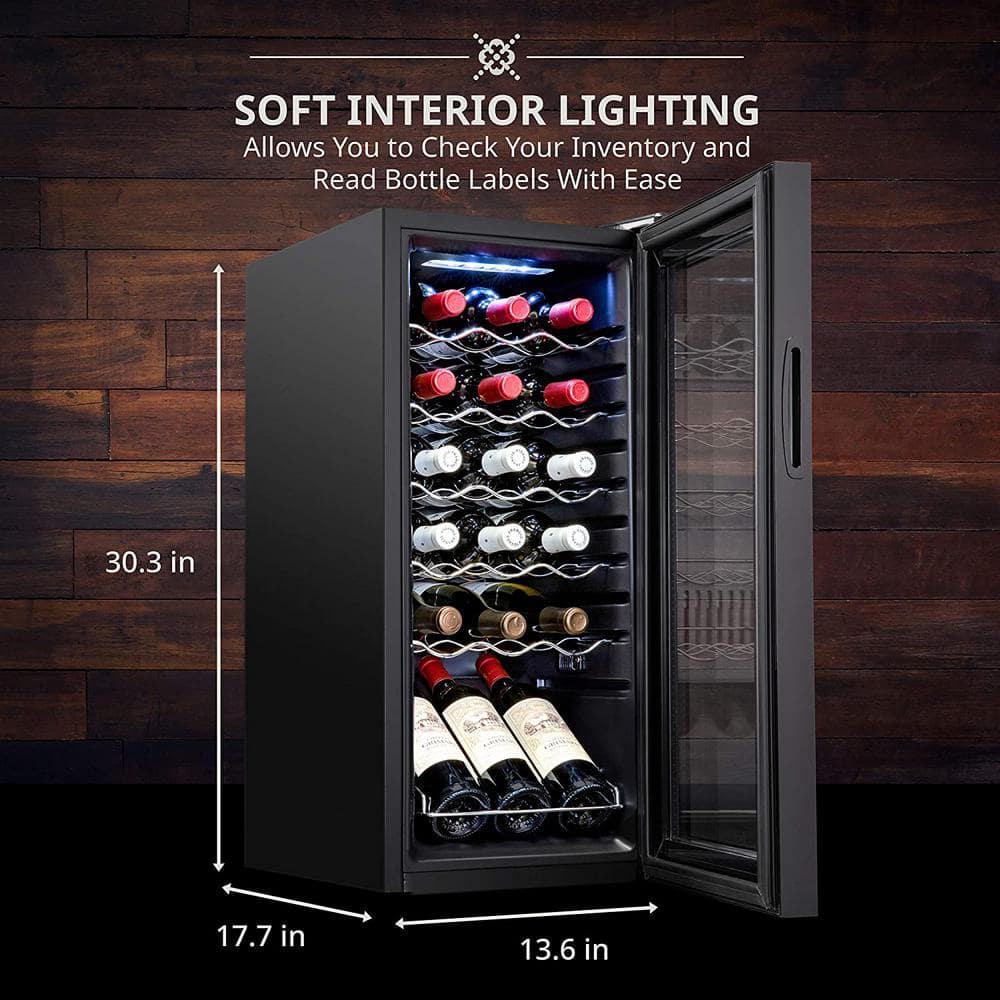 Ivation Wine Fridge Freestanding Wine Refrigerator 18 Bottle Wine Cooler