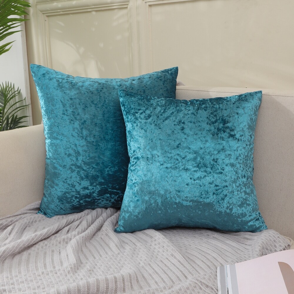 Glow's Avenue Square Velvet Solid Color Throw Pillow Cover Set of 2