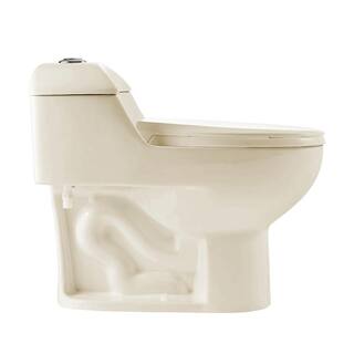 Swiss Madison Chateau 1-Piece 0.8 GPF1.28 GPF Dual Flush Elongated Toilet in Bisque Seat Included SM-1T803BQ