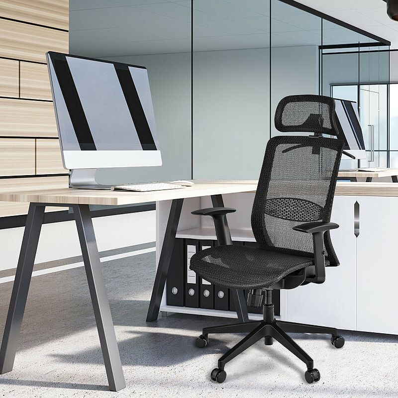 Height Adjustable Ergonomic High Back Mesh Office Chair with Hanger