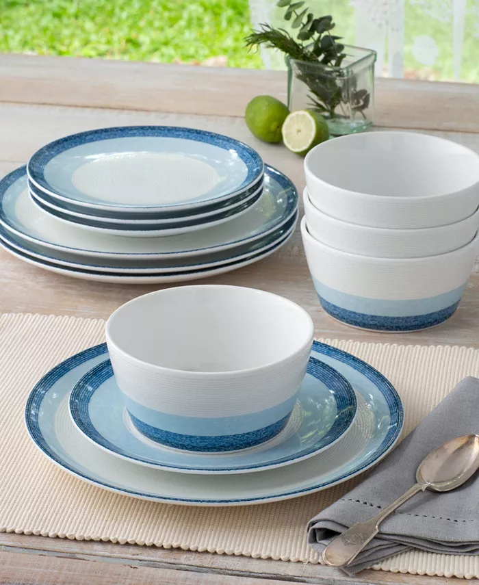 Noritake Colorscapes Layers 12 Piece Coupe Dinnerware Set