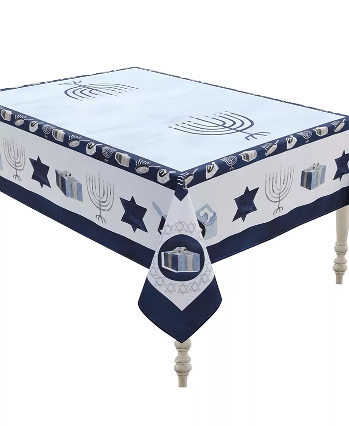 Laural Home Happy Hanukkah Tablecloth 70 x 84