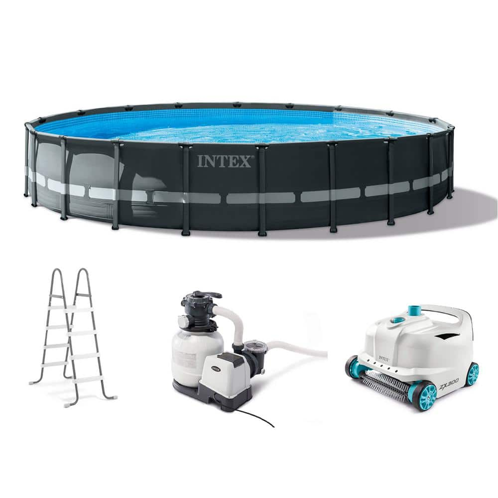 Intex 20 ft. x 48 in. Round Ultra XTR Frame Swimming Pool Set w/Robot Vacuum 26333EH + 28005E