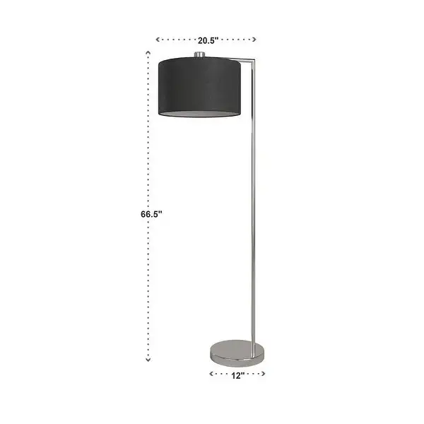 Hilda Contemporary Brushed Steel Floor Lamp by iNSPIRE Q Modern