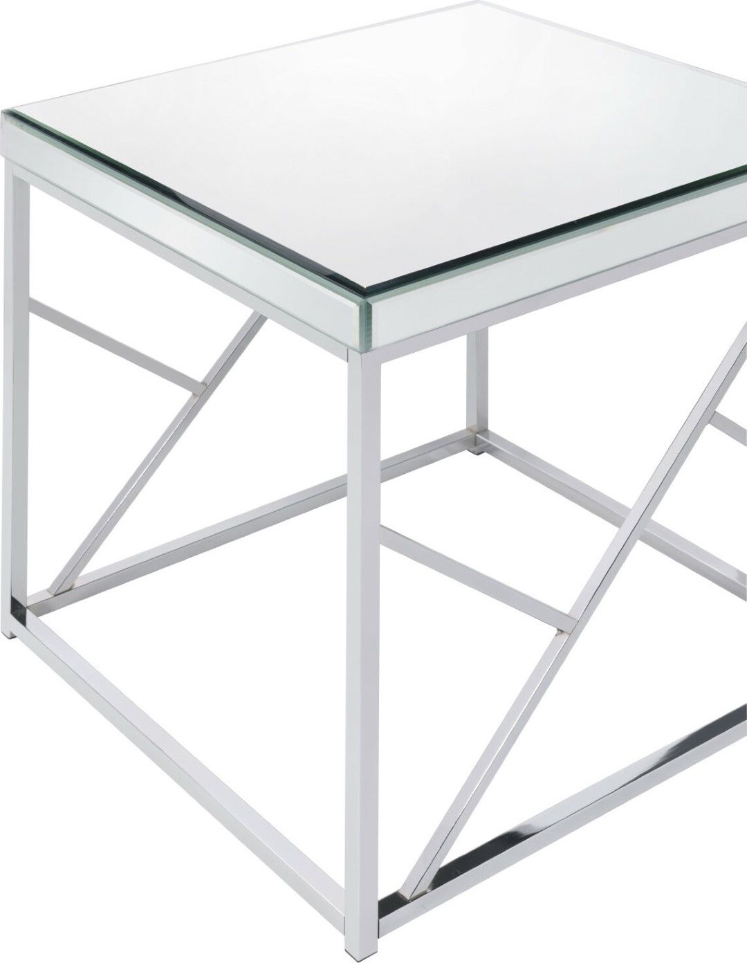 Evelyn MirrorTop End Table  Chrome