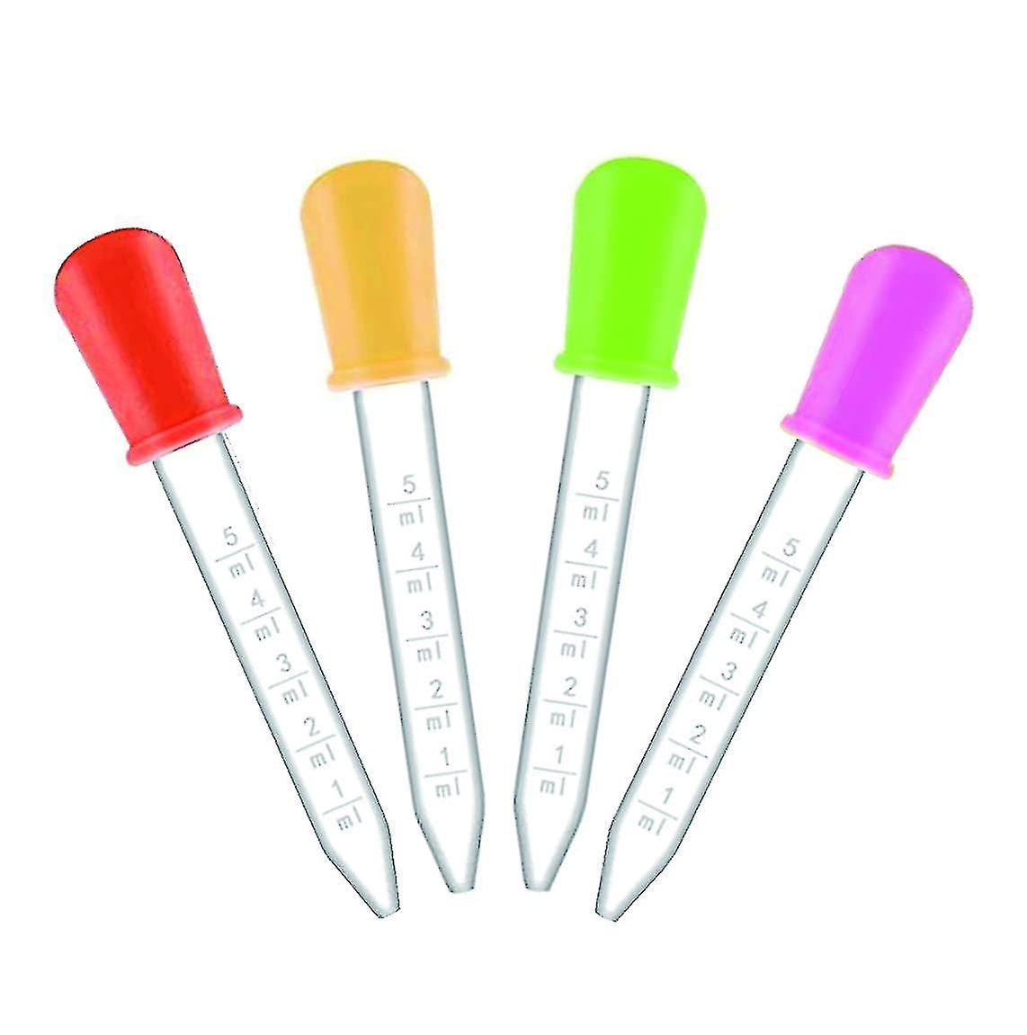 5ml Silicone Pipettes Dropper Plastic Droppers Liquid Droppers Pipettes Of 5ml， 4pack Random Color