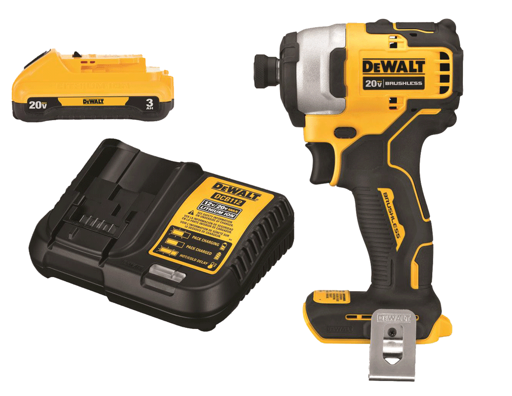 DW 20V MAX Atomic Compact 1/4 in Impact Driver Kit Bundle DCB230C-DCF809B from DW