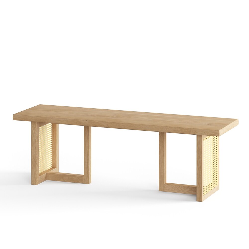 Havenwood Rectangular Cane Dining Bench