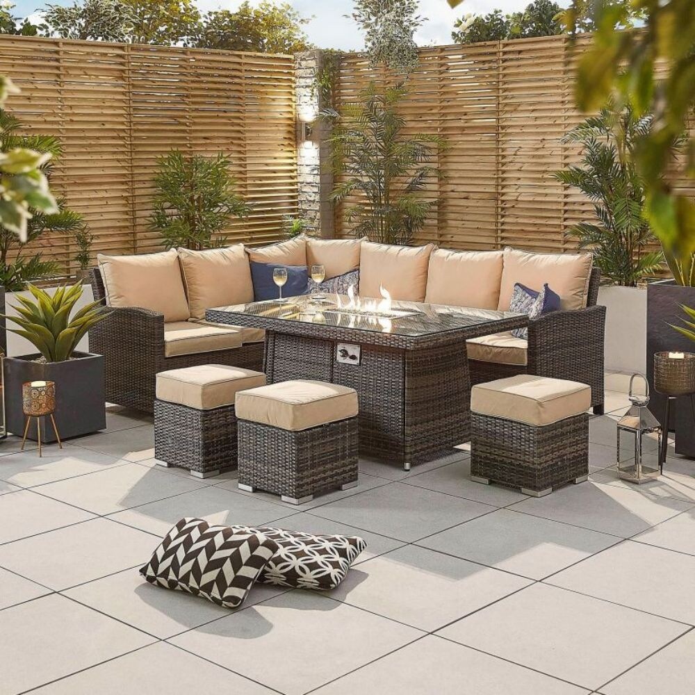 None 6 Piece Wicker Patio Conversation Set with Cushions
