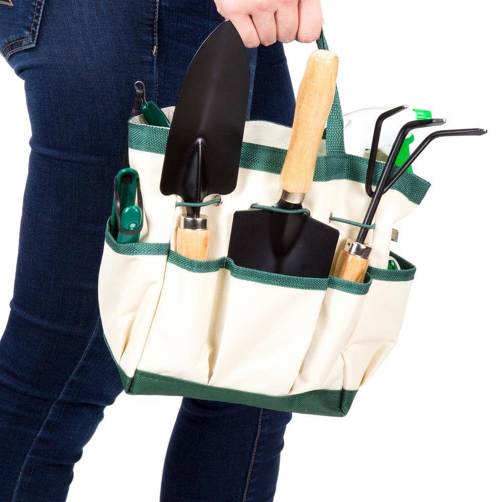 Pure Garden Gardening Hand Tool Set and Tote (8-Piece) HW155043