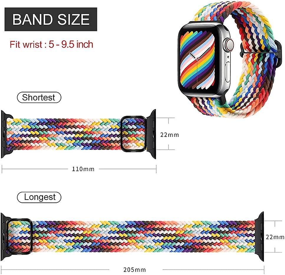 Stretchy Nylon Solo Loop Bands Compatible With Apple Watch Band 41mm 40mm 38mm For Women Men， Adjustable Elastic Braided Strap Sport Wristbands For Iw