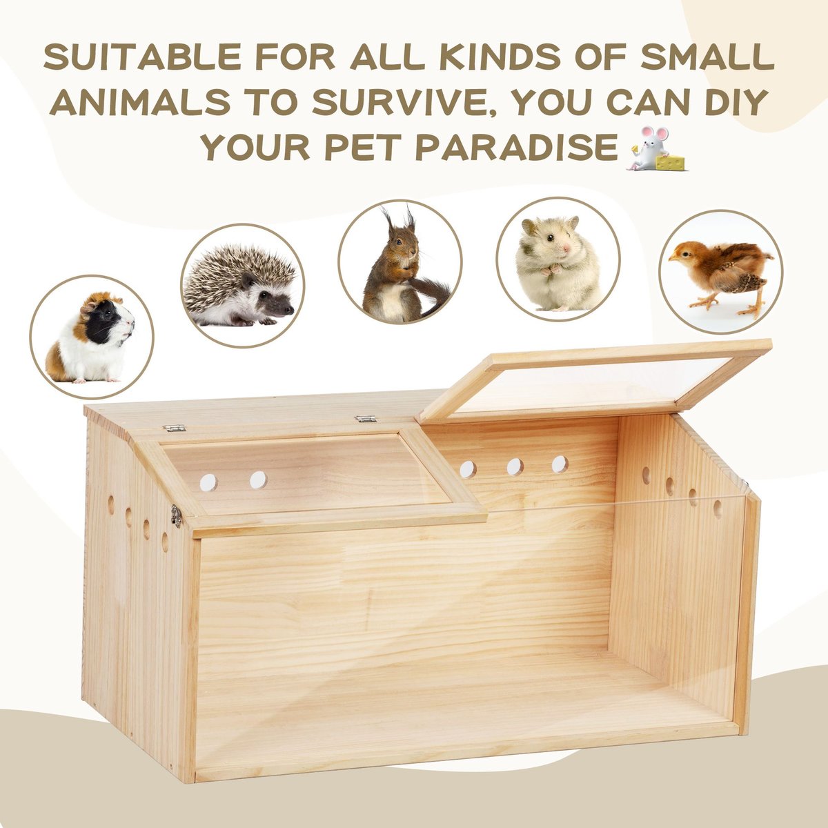 Coziwow Wooden DIY Hamster Cage Small Pets Cabinet